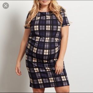 Pinkblush Fitted Plaid Maternity Dress! ♥️